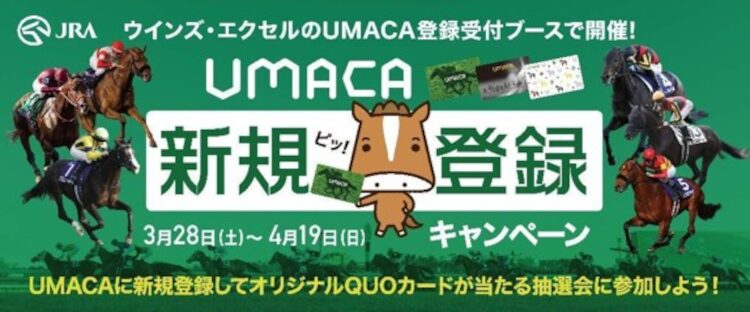 全国33カ所のウインズなどでUMACA新規登録でお得なキャンペーン実施!